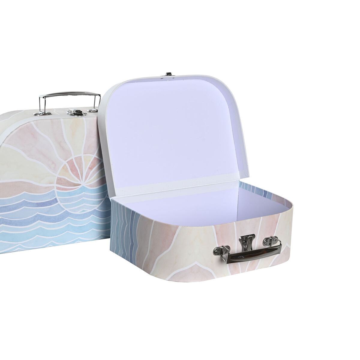 Set of decorative boxes DKD Home Decor Multicolored Metal Cardboard 28 x 9.5 x 20 cm (2 pieces)-2