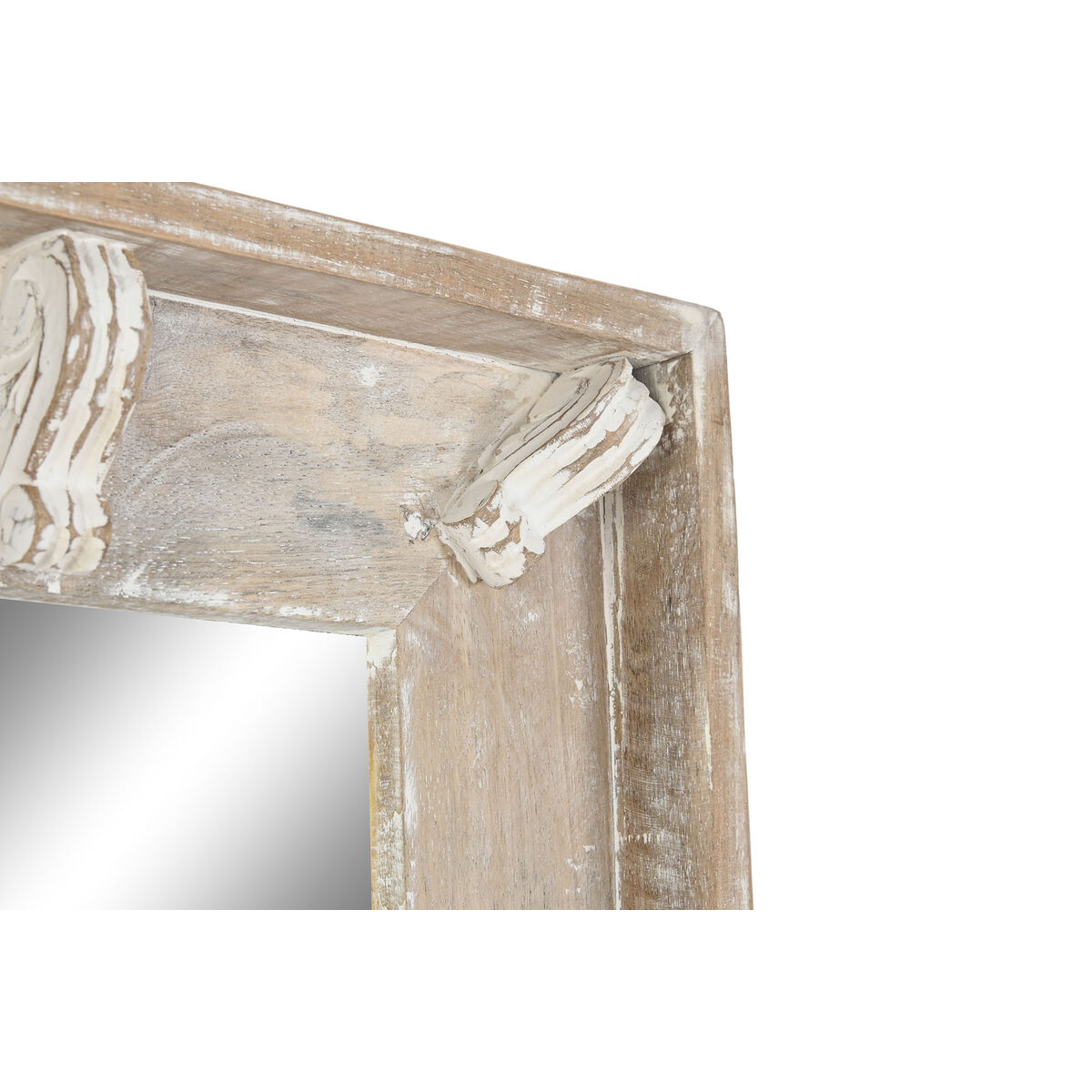 Настенное зеркало DKD Home Decor 55,8 x 7 x 165 cm Коричневый Белый Древесина манго-2