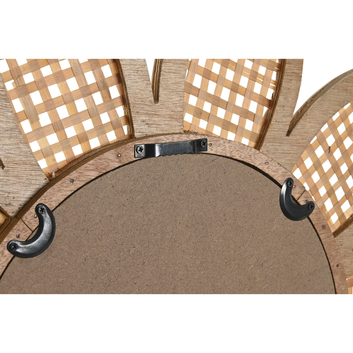 Настенное зеркало DKD Home Decor Стеклянный Натуральный Коричневый Бамбук Тропический 60 x 2 x 60 cm Солнце-2