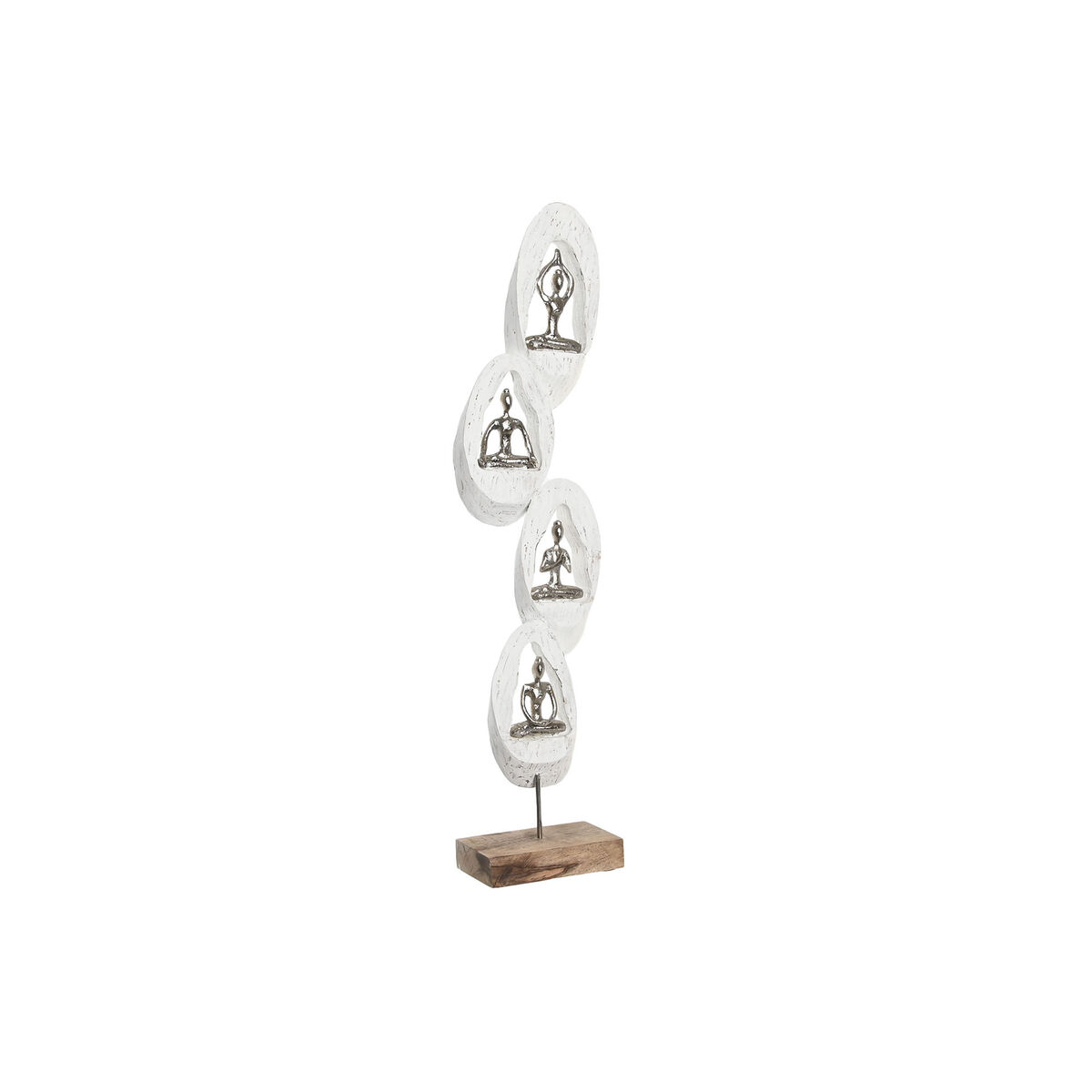 Декоративная фигура DKD Home Decor 18 x 9 x 69 cm Коричневый Алюминий Белый Древесина манго Yoga