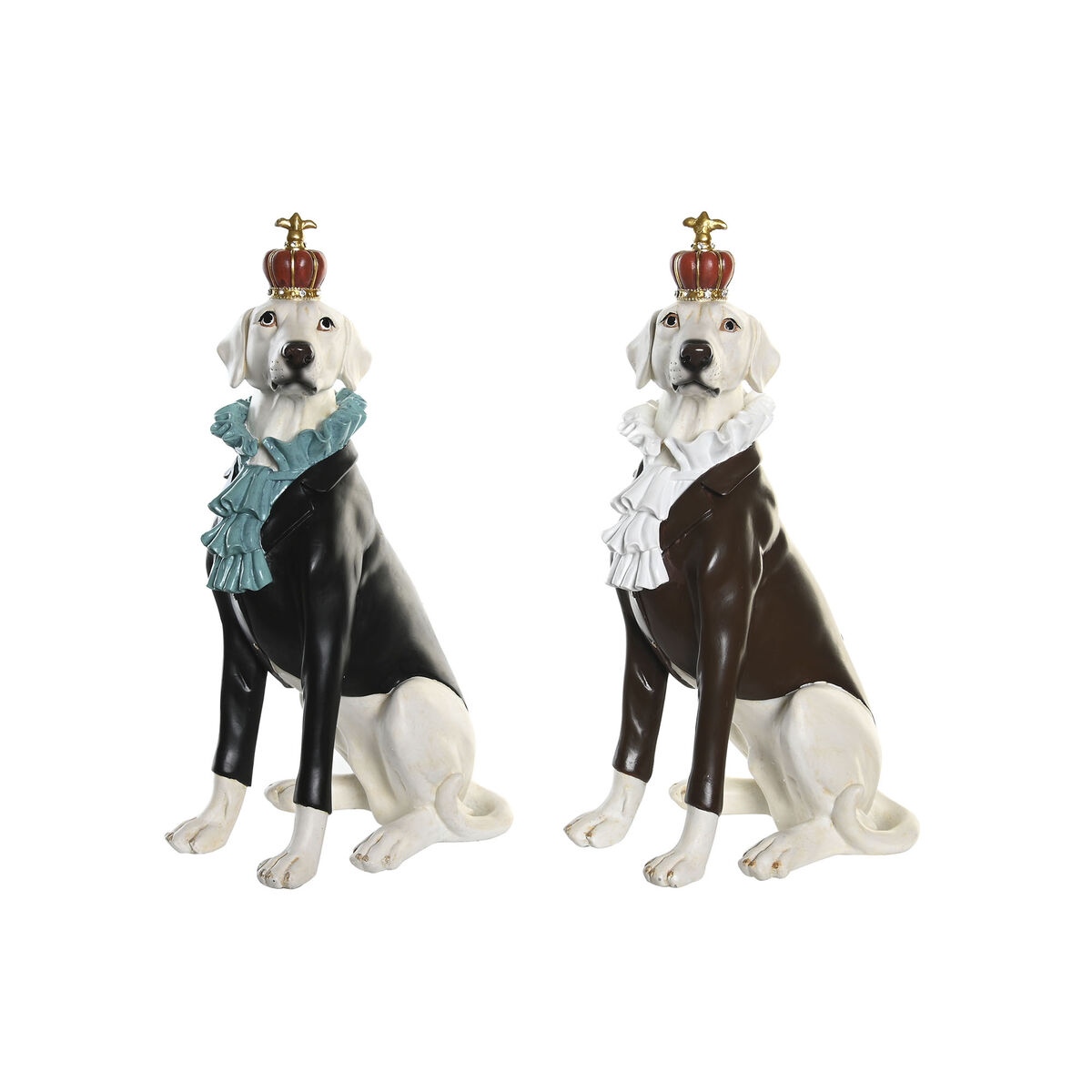 Декоративная фигура DKD Home Decor 19,5 x 16 x 38,5 cm Чёрный Белый Пёс (2 штук)