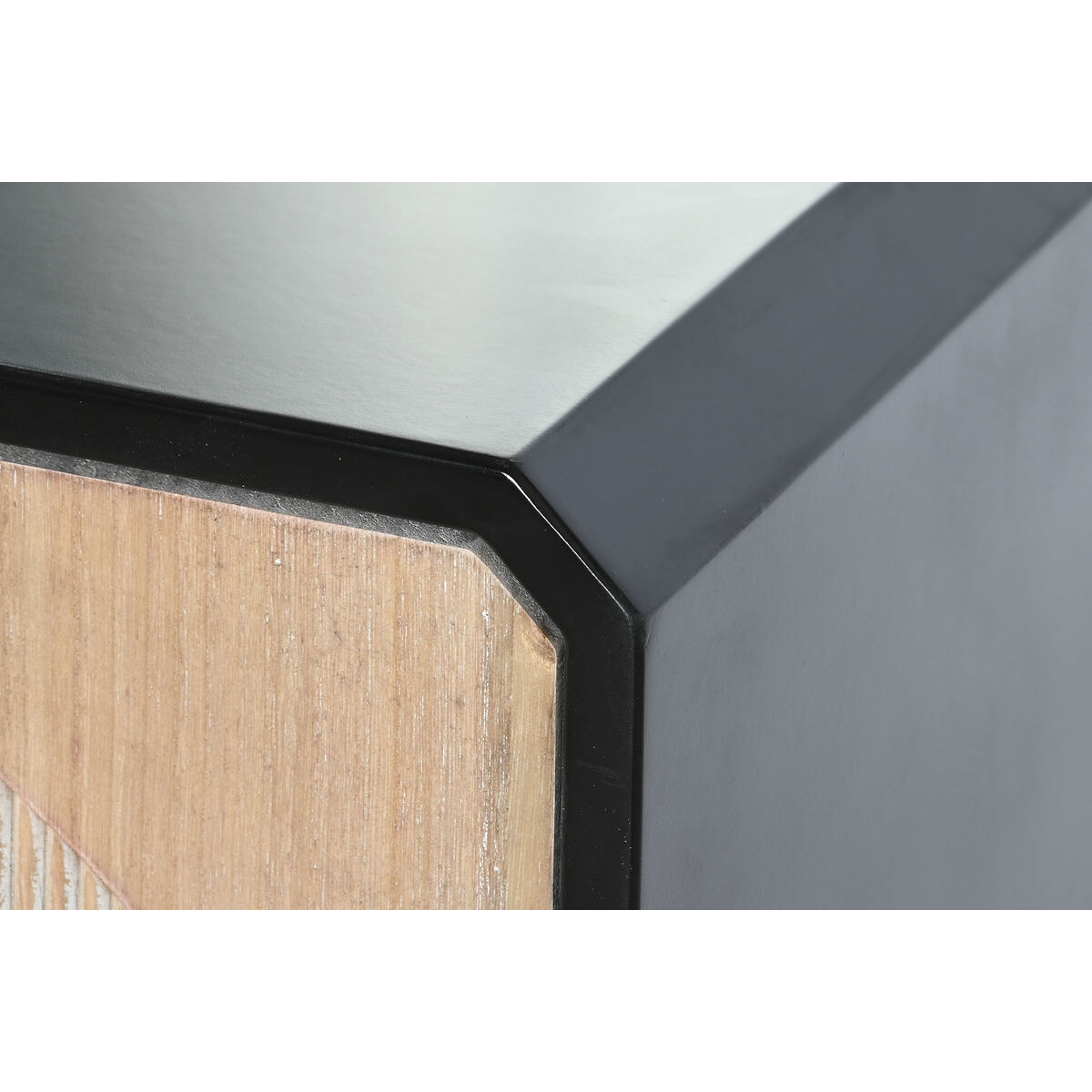 Ночной столик DKD Home Decor 48 x 35 x 66 cm Натуральный Чёрный Деревянный-2