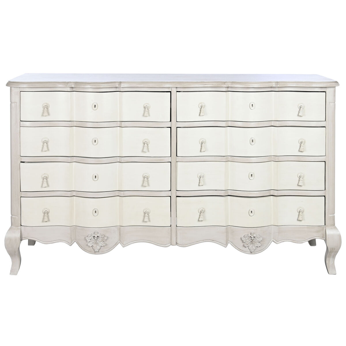 Комод DKD Home Decor 155 x 51,5 x 90,5 cm Белый Кремовый Древесина манго Деревянный MDF-3