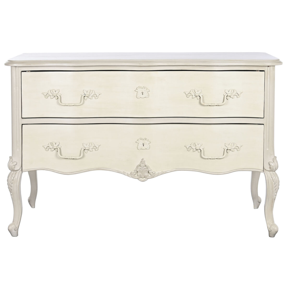 Тумба с ящиками DKD Home Decor Кремовый Древесина манго Деревянный MDF романтик 123 x 50 x 80 cm-2