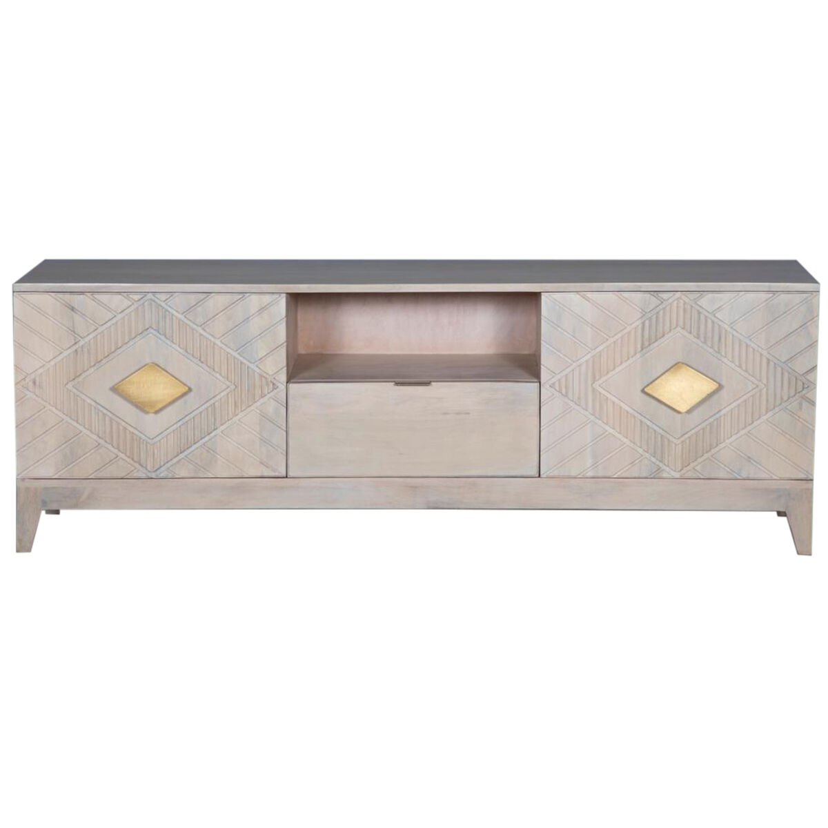 ТВ шкаф DKD Home Decor Бегілік металл Манго ағашы 175 x 40 x 60 cm
