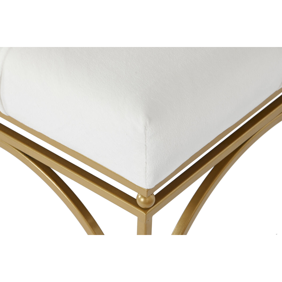 Banchetti DKD Home Decor Metallo Bianco 80 x 40 x 48 cm (2 pezzi)-2