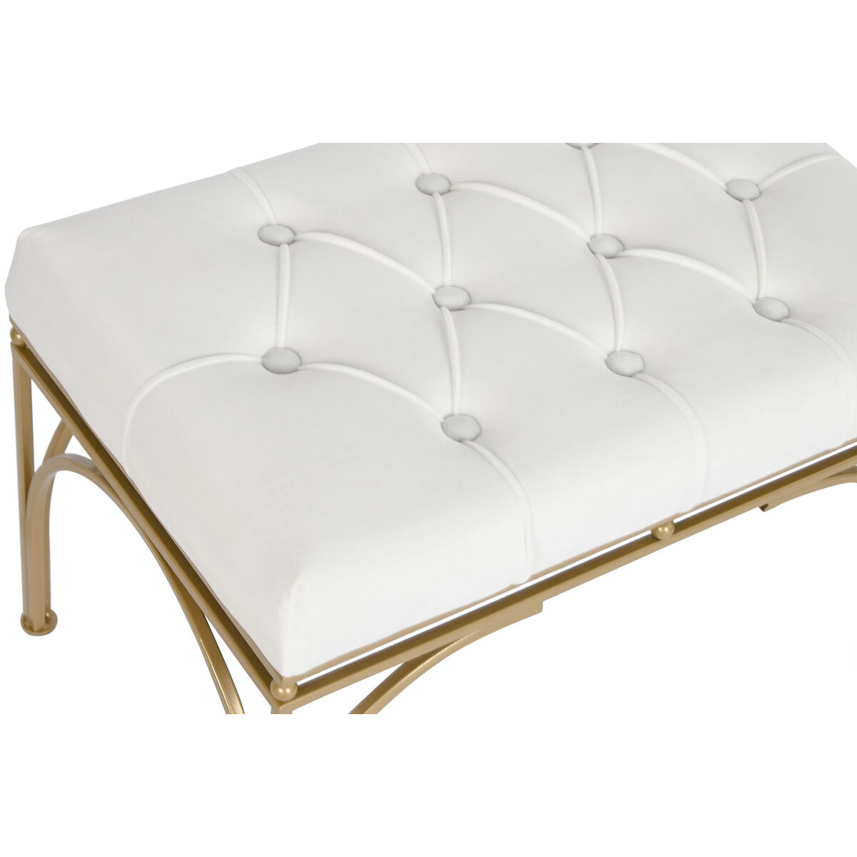 Banchetti DKD Home Decor Metallo Bianco 80 x 40 x 48 cm (2 pezzi)-5