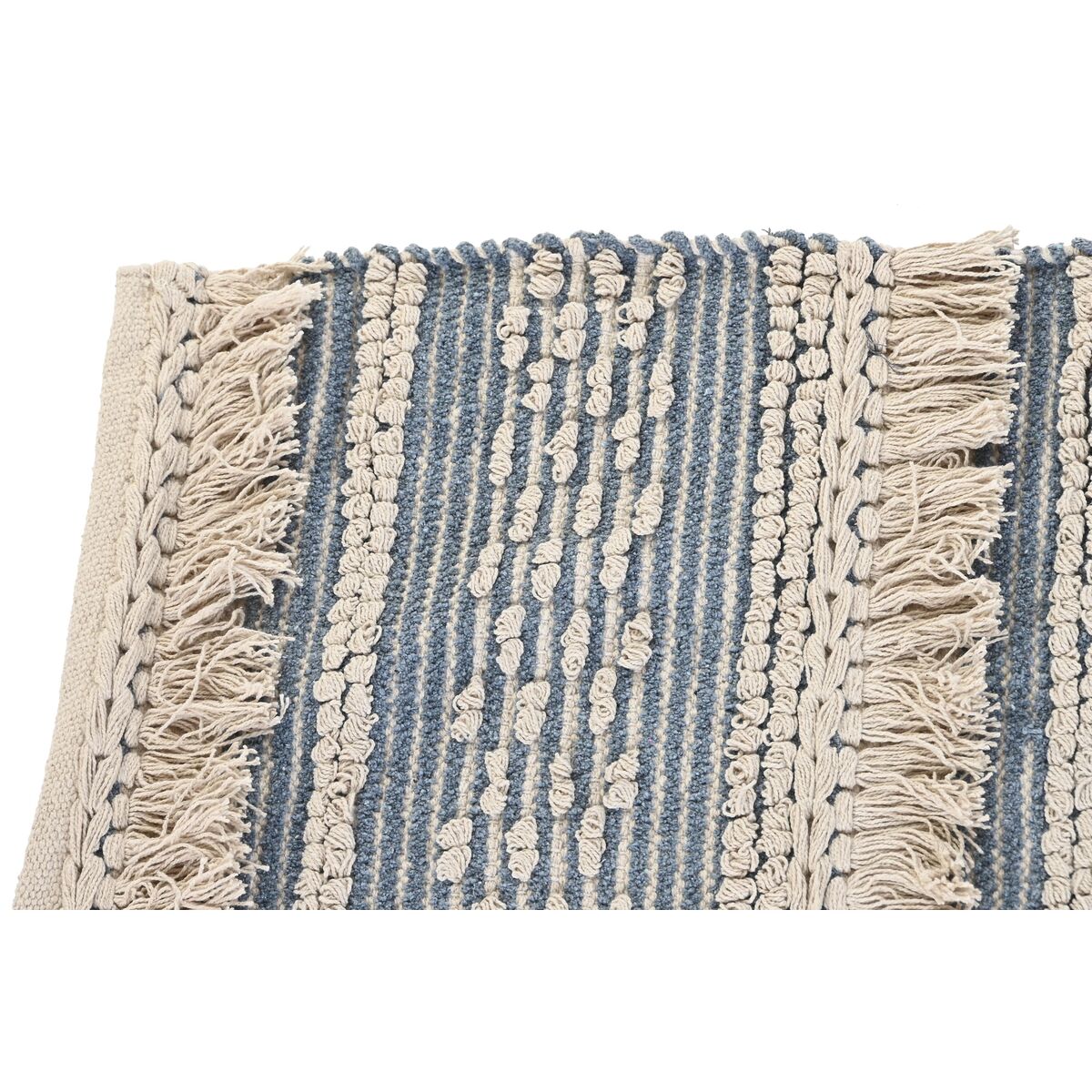 Carpet DKD Home Decor 180 x 120 x 2 cm Blue Cotton White Boho-4