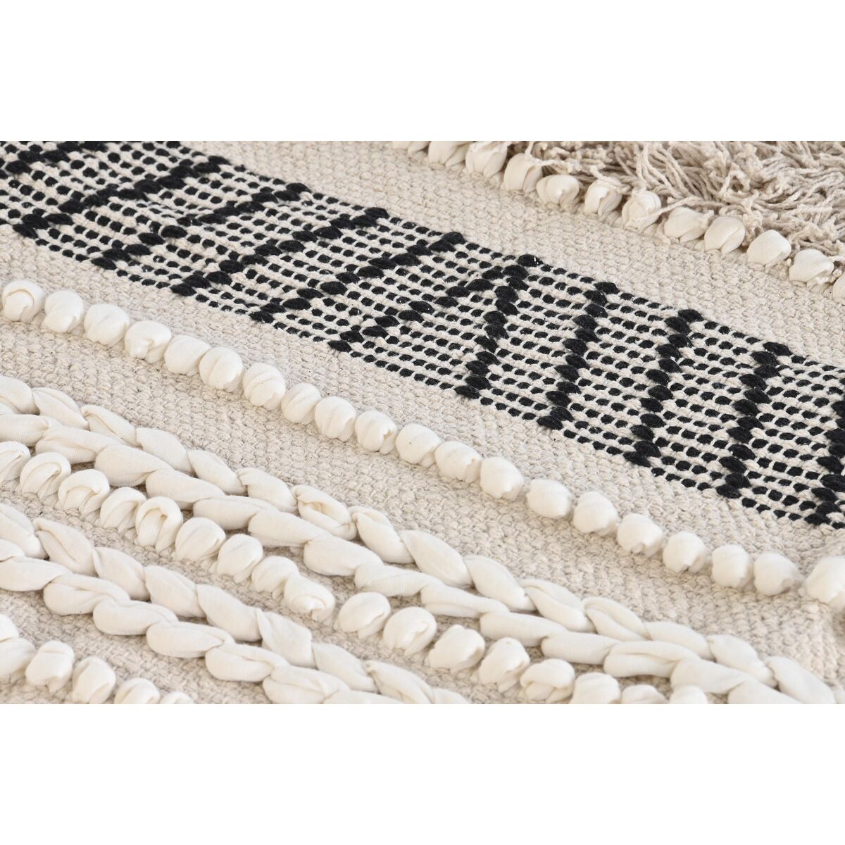 Covor DKD Home Decor 180 x 120 x 1 cm negru bej bumbac Boho-3