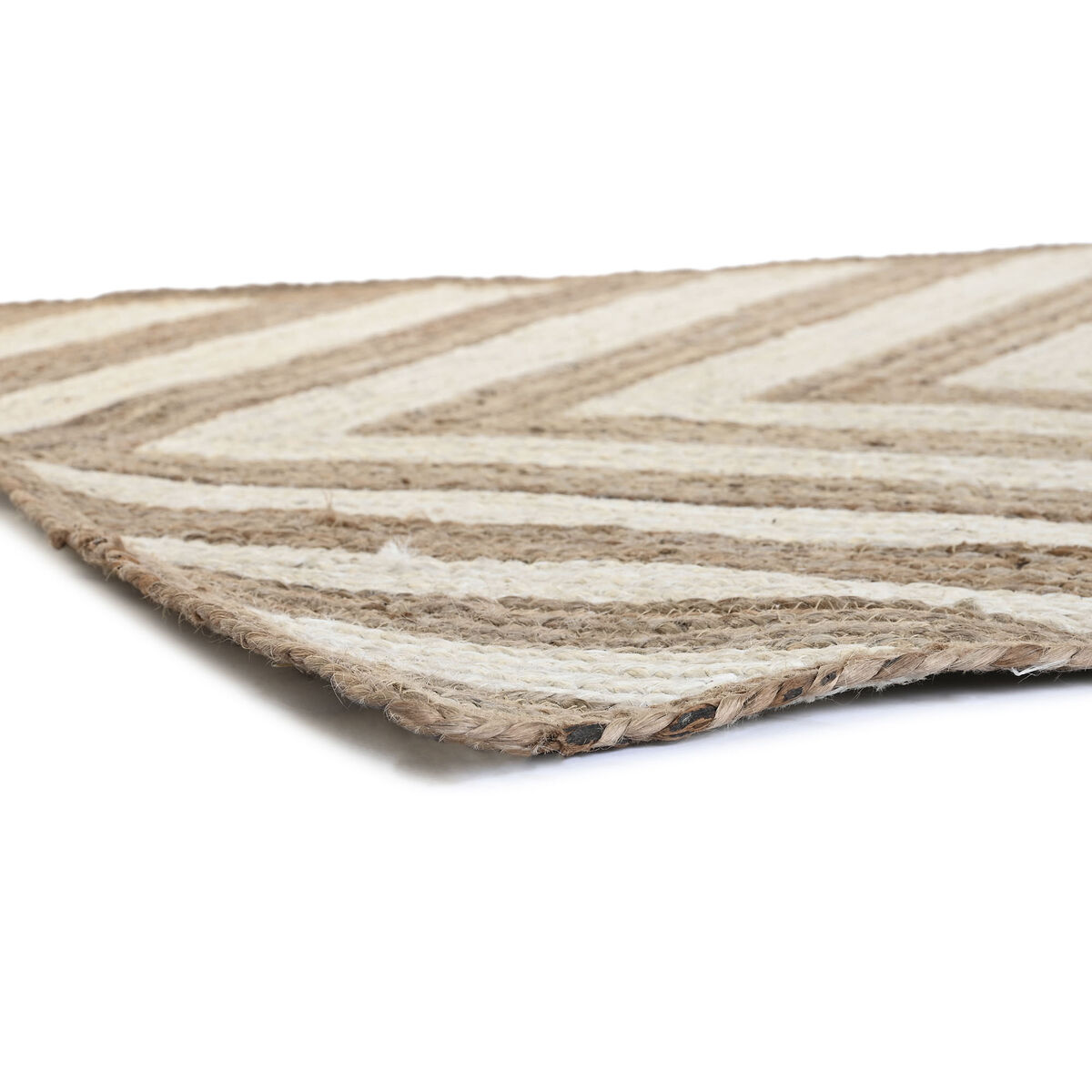 Covor DKD Home Decor Scandi alb lumina maro iută (120 x 180 x 1 cm)-4