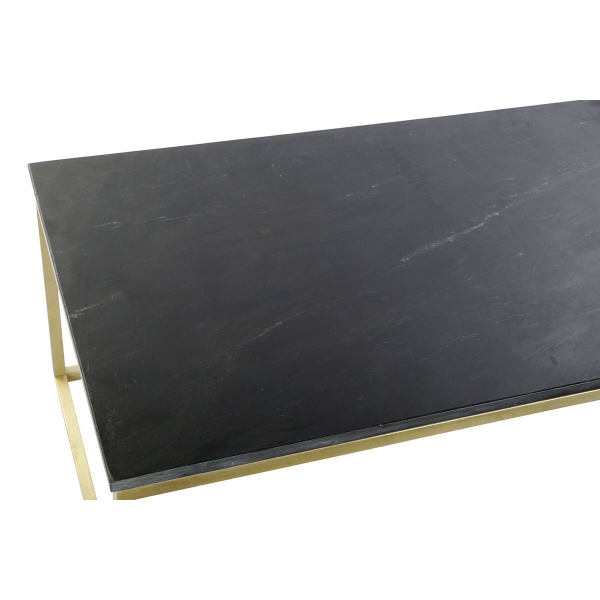 Coffee Table DKD Home Decor Black Gold Plated Marble Iron 100 x 61 x 43 cm-2