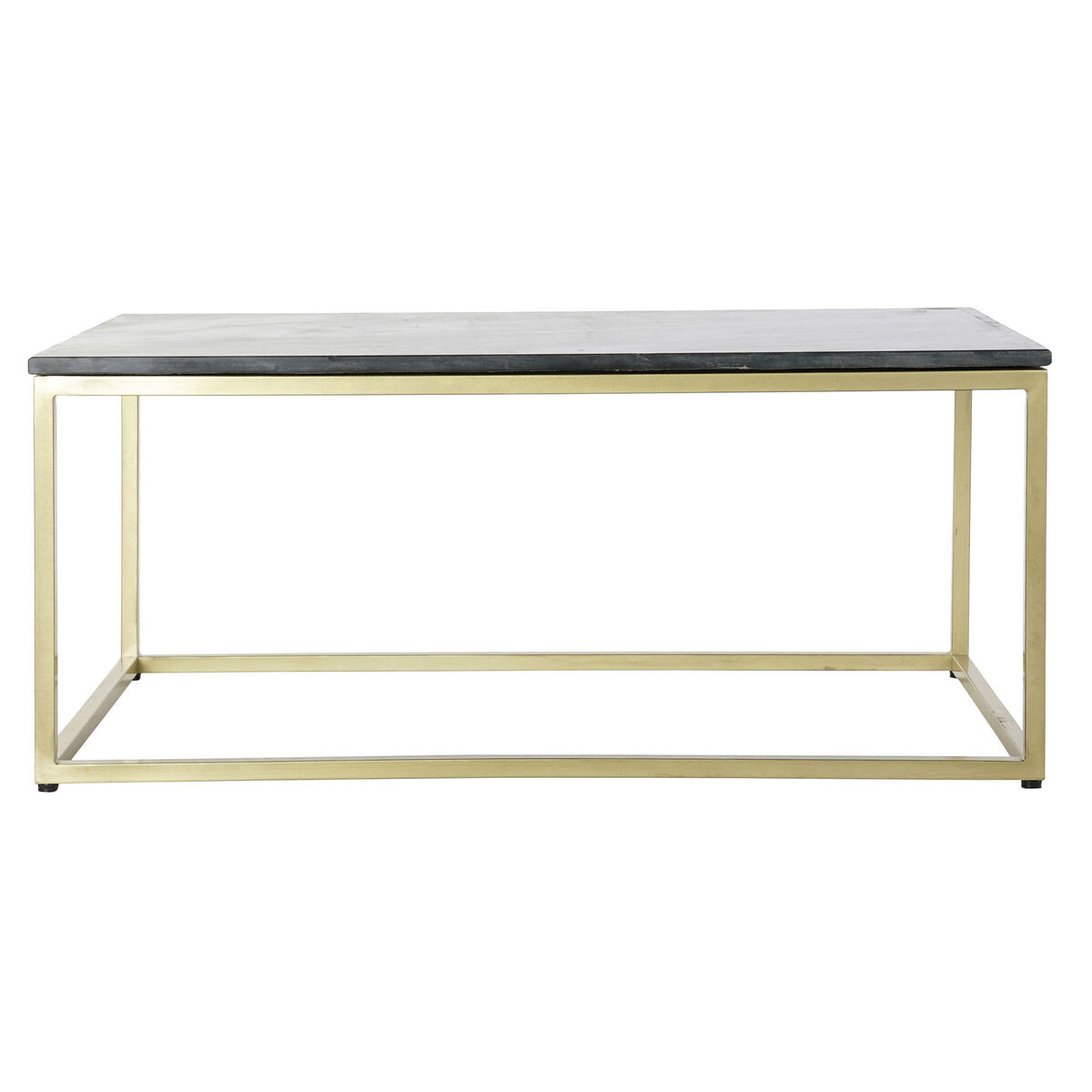 Coffee Table DKD Home Decor Black Gold Plated Marble Iron 100 x 61 x 43 cm-5