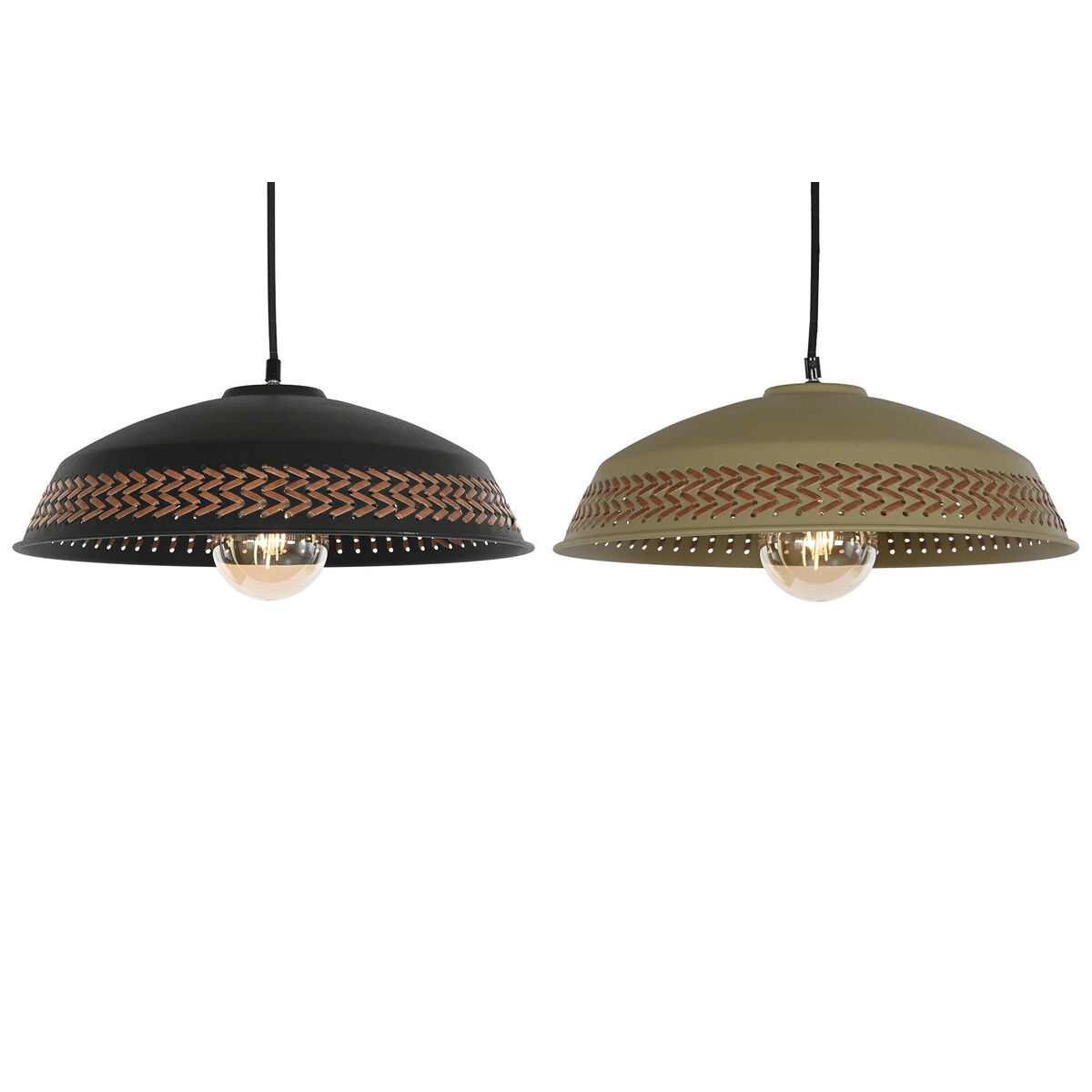 Потолочный светильник DKD Home Decor Коричневый Чёрный Кремовый Металл 50 W 42 x 42 x 24 cm (2 штук)
