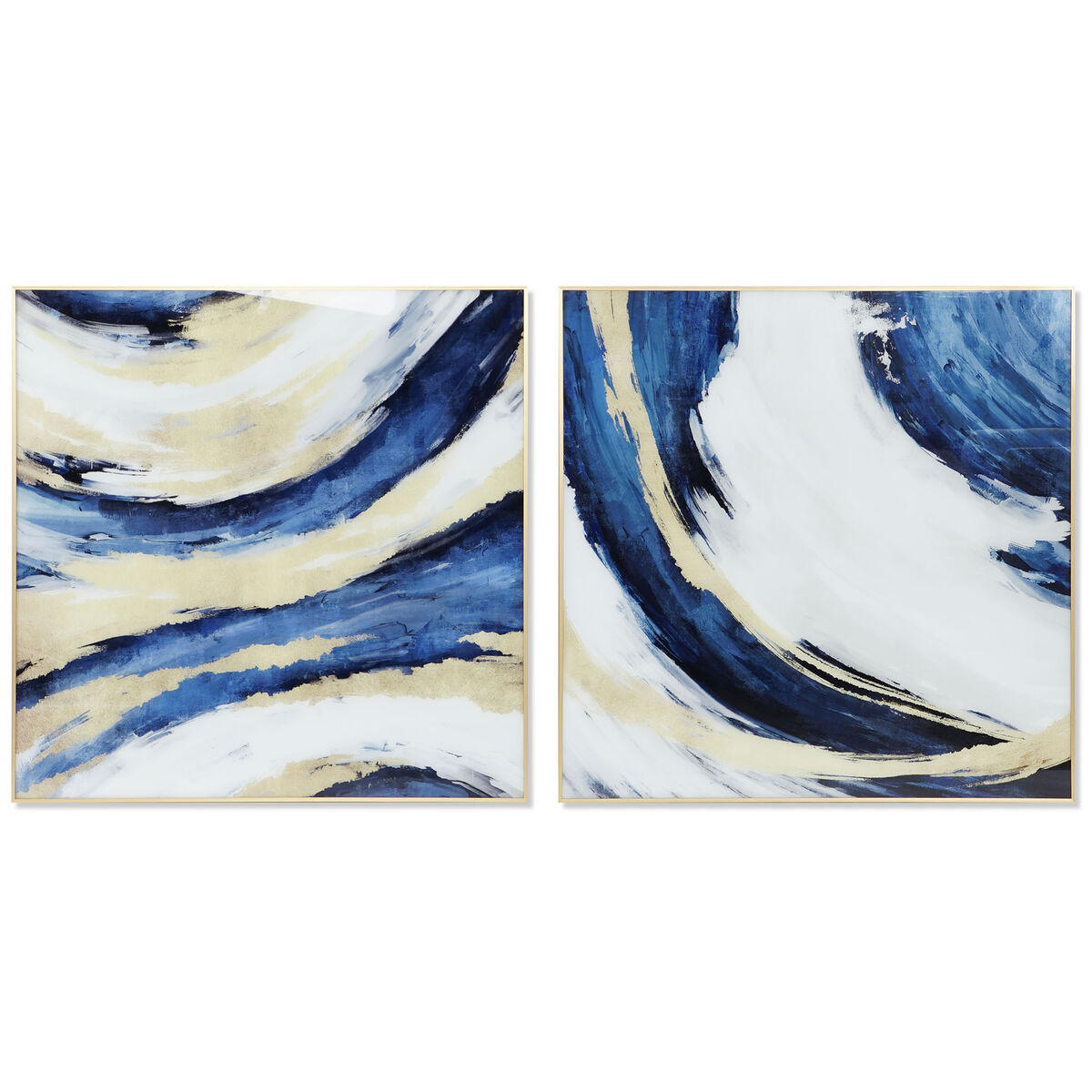 Painting DKD Home Decor 100 x 2.5 x 100 cm Abstract modern (2 pieces)