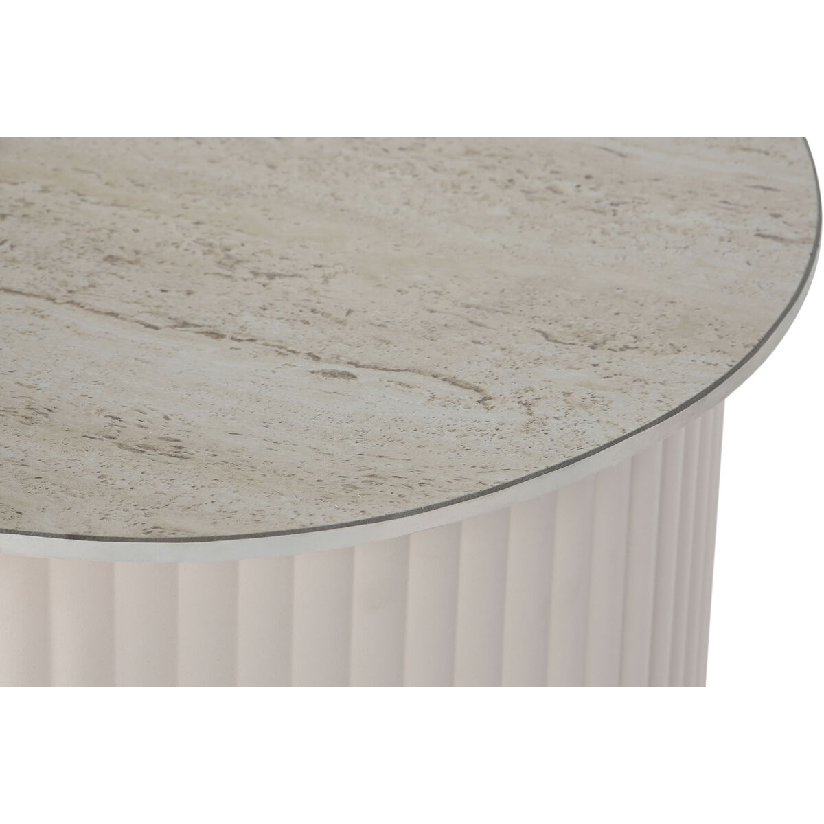 Yardımcı Masa Ev ESPRIT Beyaz Bej Açık Kahverengi Metal Seramik 70 x 46 x 38 cm-3