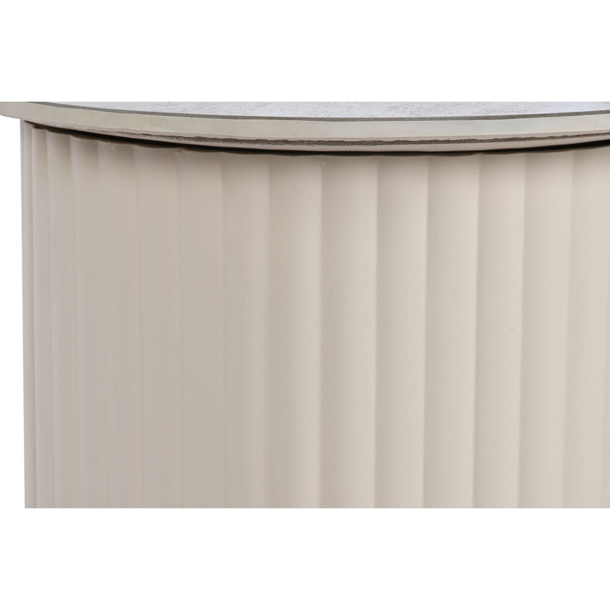 Yardımcı Masa Ev ESPRIT Beyaz Bej Açık Kahverengi Metal Seramik 70 x 46 x 38 cm-4
