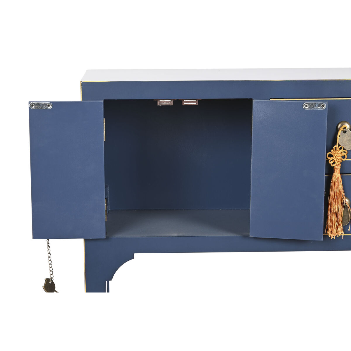Console DKD Home Decor Blue Gold Plated Spruce Wooden MDF 63 x 26 x 83 cm-4