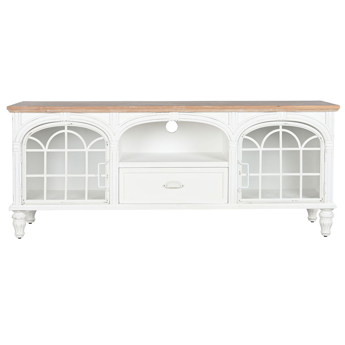 ТВ шкаф Home ESPRIT Белый Натуральный Металл Ель 150 x 36 x 56 cm-8