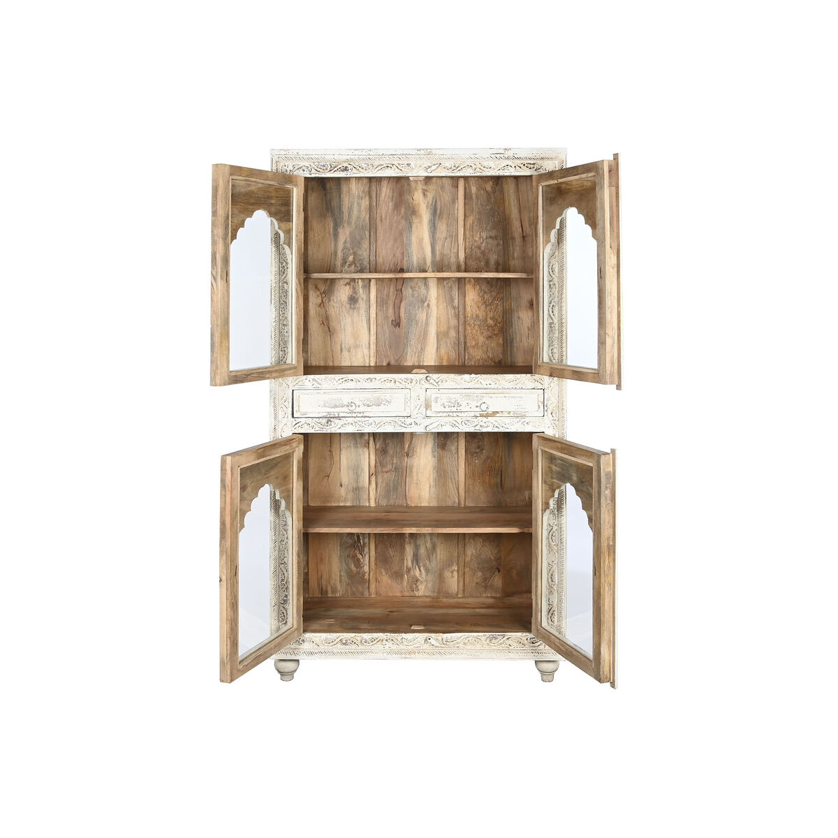 Дисплей-стенд Home ESPRIT Стеклянный Древесина манго 107 x 43 x 193 cm-5