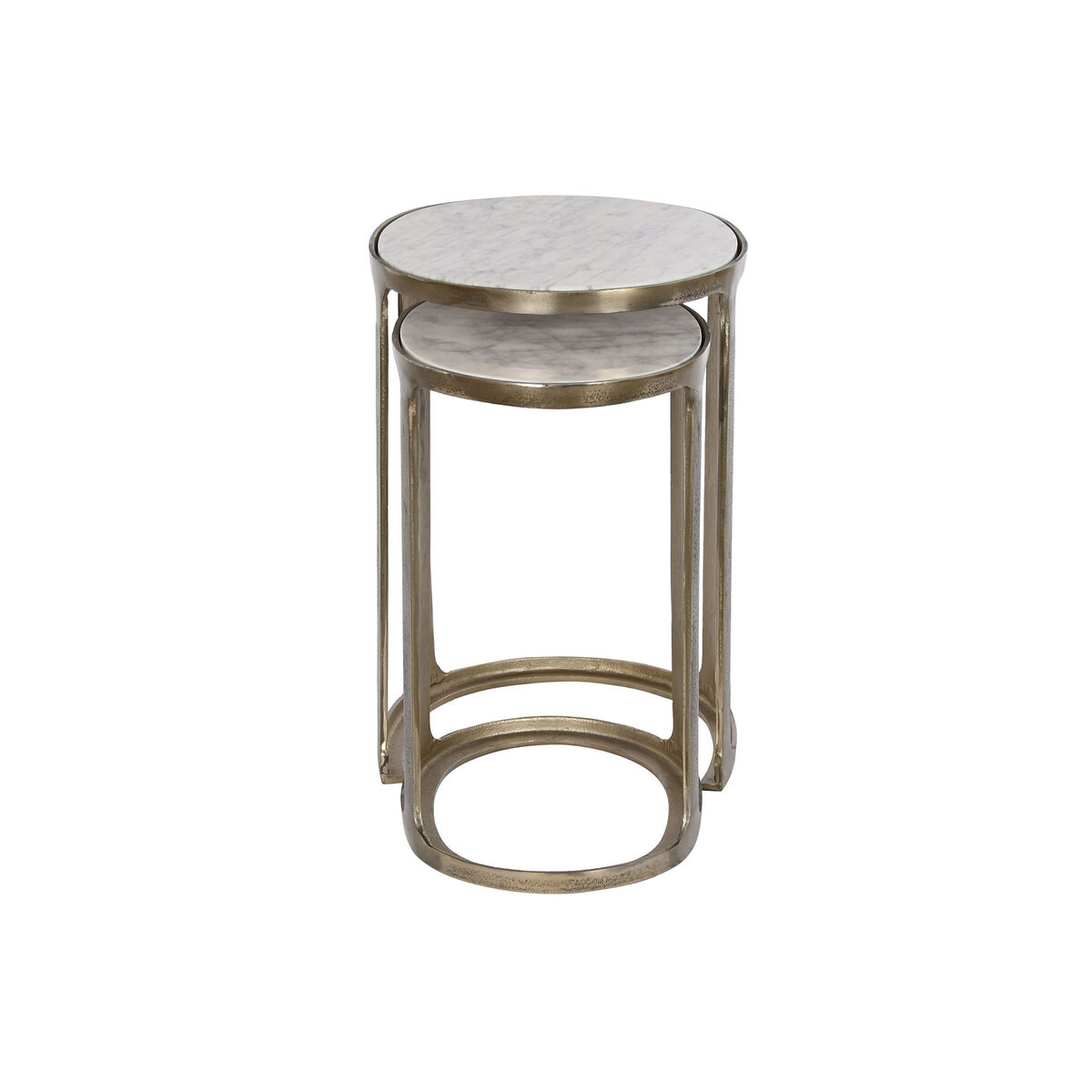 Набор из двух столиков Home ESPRIT Белый Серебристый 55 x 39 x 56 cm-5