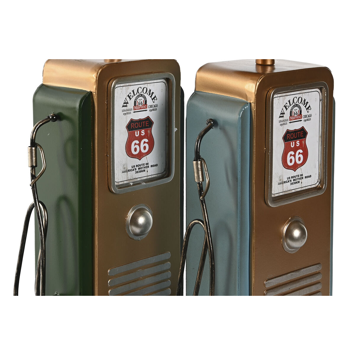 Настольные часы Home ESPRIT Зеленый Оранжевый Металл полипропилен Vintage 14 x 7,3 x 35 cm (2 штук)-3