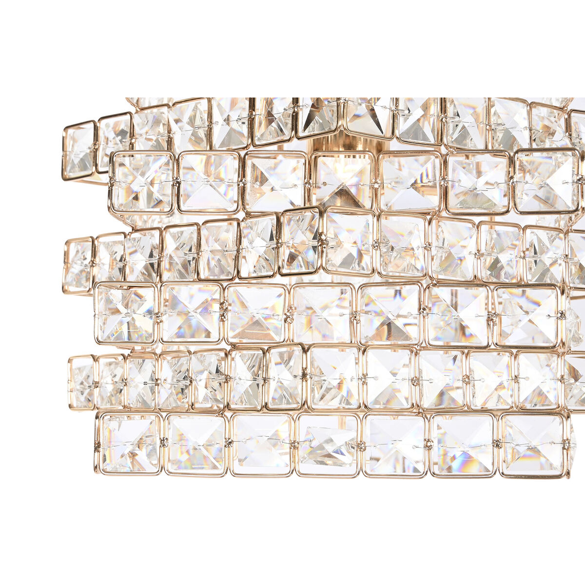 Lampă de tavan Acasă ESPRIT Sticlă metalică placată cu aur transparent 30 x 30 x 26 cm-5