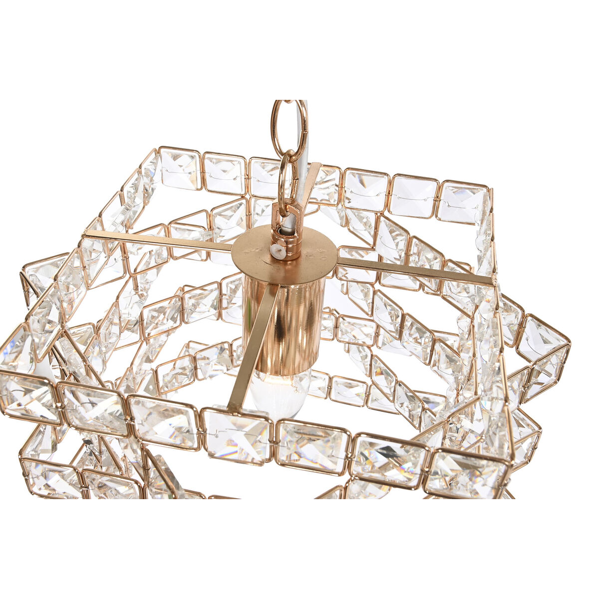 Lampă de tavan Acasă ESPRIT Sticlă metalică placată cu aur transparent 30 x 30 x 26 cm-6