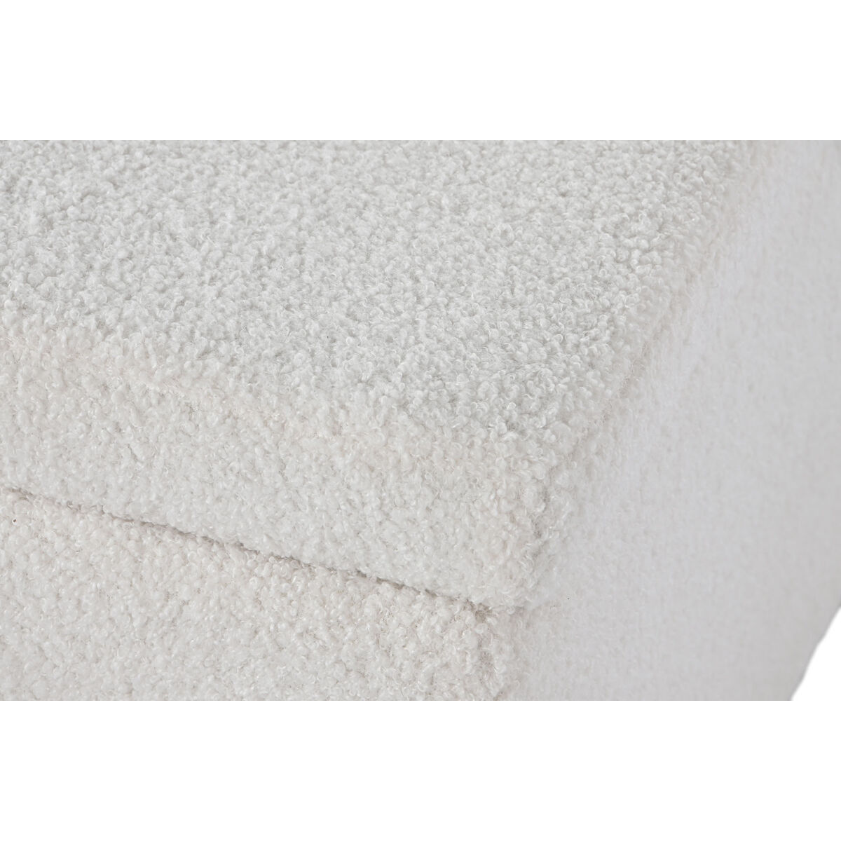 Banquette Home ESPRIT White Polyester Wooden MDF 60 x 60 x 36 cm-3