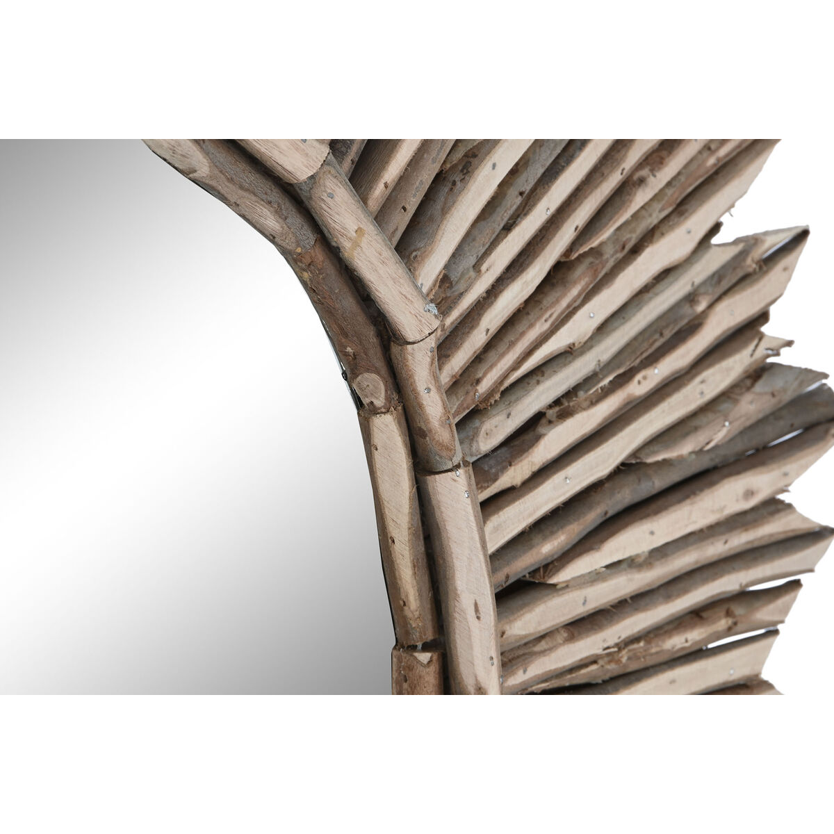 Настенное зеркало Home ESPRIT Натуральный Зеркало стволы Тропический 90 x 8 x 90 cm-3