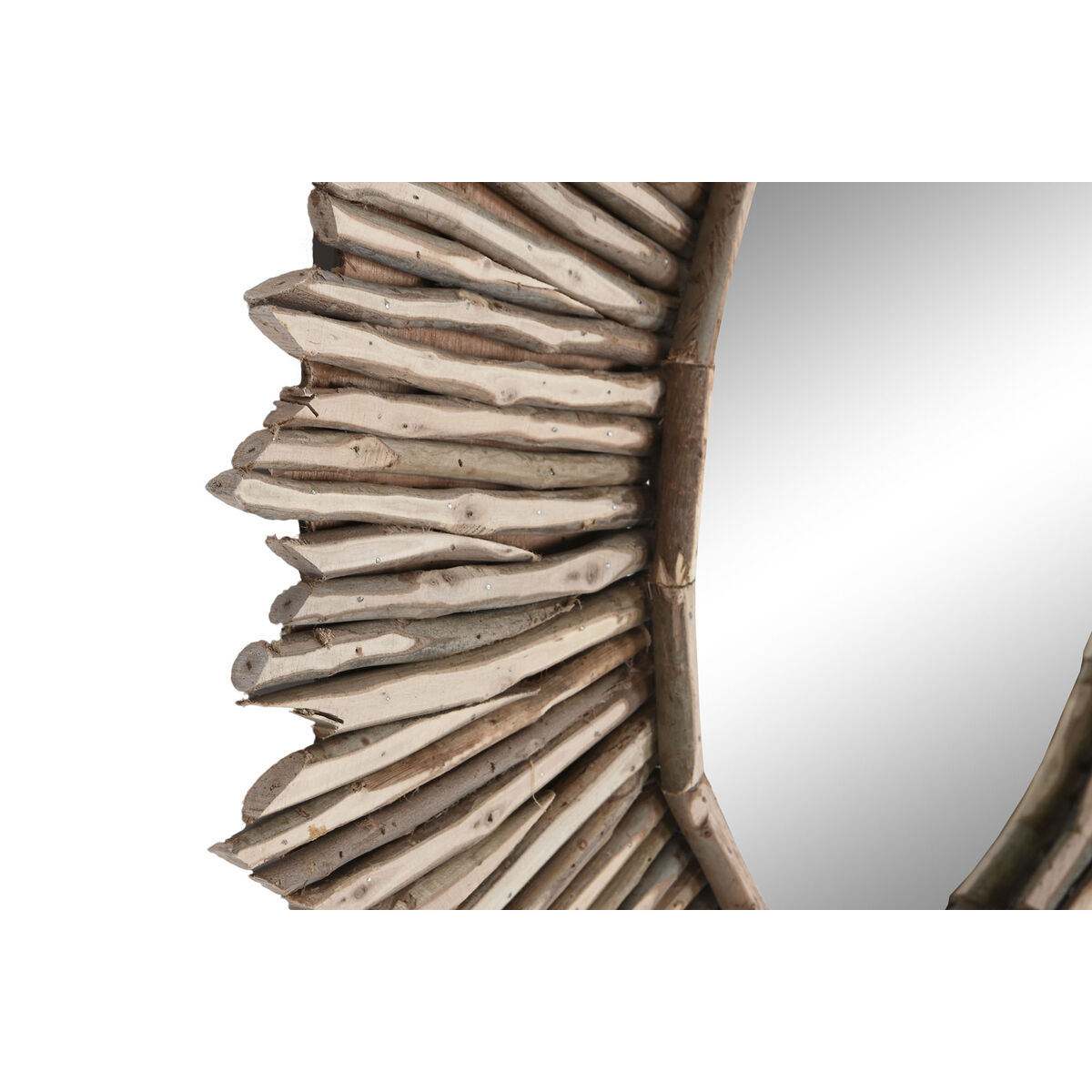 Настенное зеркало Home ESPRIT Натуральный Зеркало стволы Тропический 90 x 8 x 90 cm-4