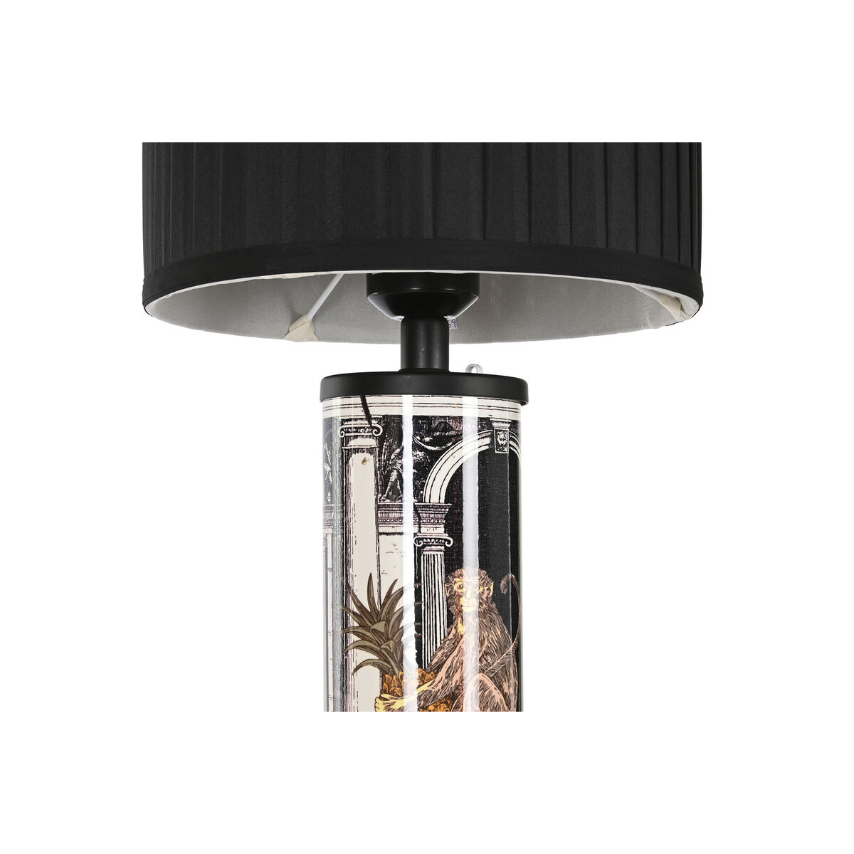 Lámpara de piso Home ESPRIT Blanco Negro Chapado en Oro Porcelana Polipropileno 25 x 25 x 166 cm-3