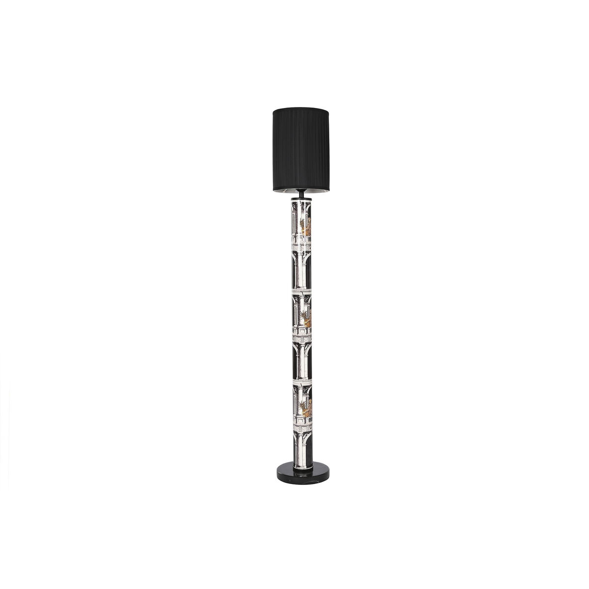 Lámpara de piso Home ESPRIT Blanco Negro Chapado en Oro Porcelana Polipropileno 25 x 25 x 166 cm-5