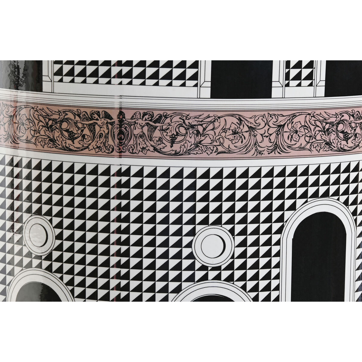 Көмөкчү стол үй ESPRIT Ак Black алтын жалатылган шабдалы фарфор 33 x 33 x 42 см-2