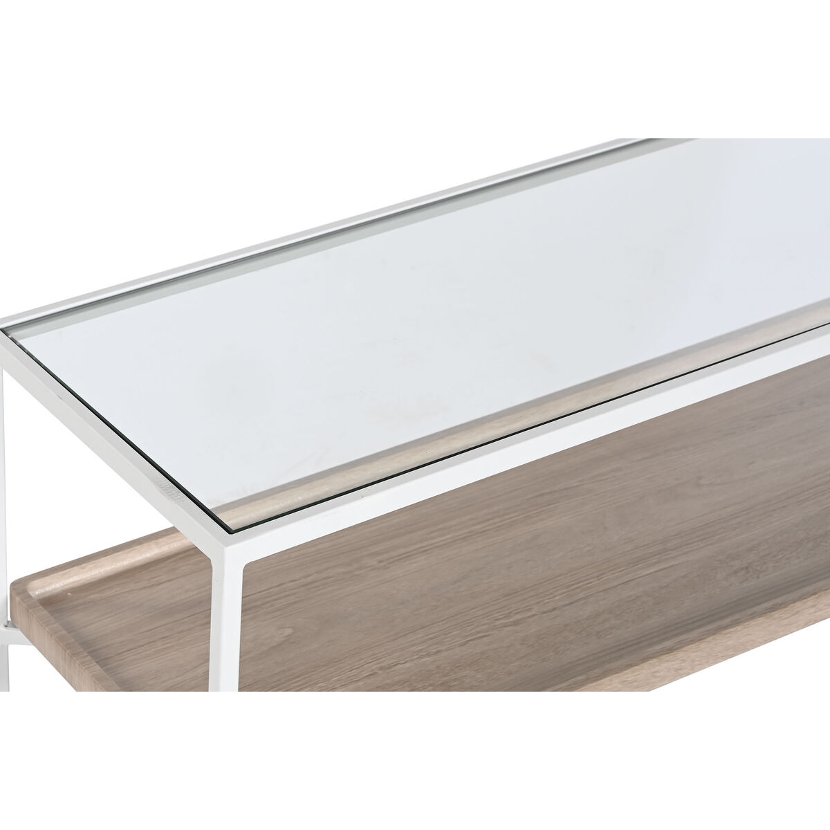 Console Home ESPRIT White Metal Glass 120 x 30 x 75 cm-2