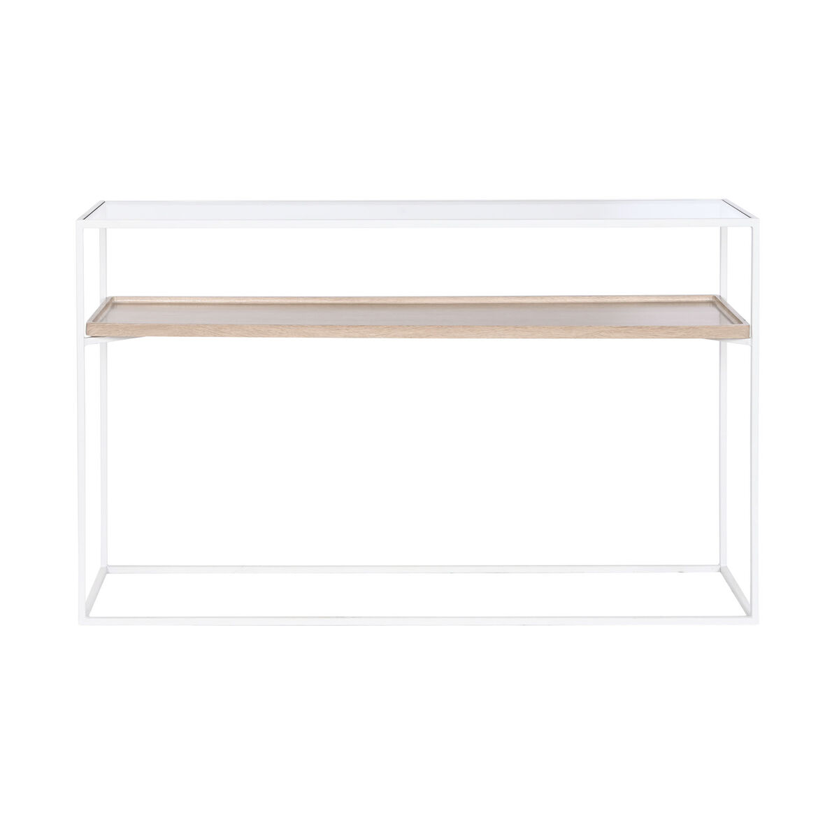 Console Home ESPRIT White Metal Glass 120 x 30 x 75 cm-4