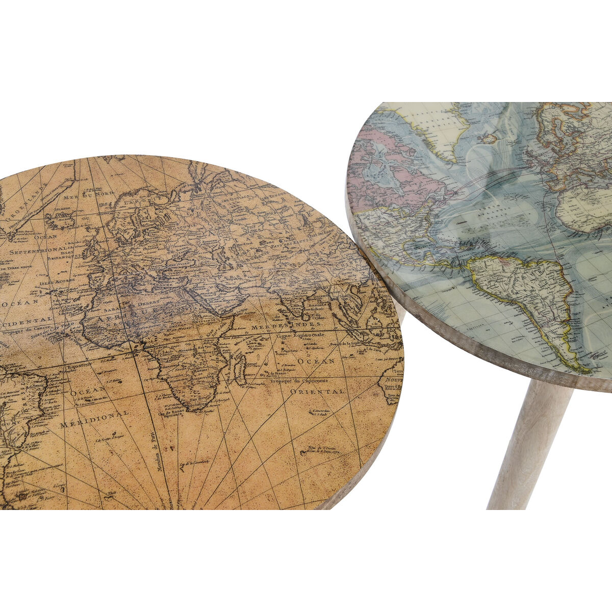 सहायक टेबल होम ESPRIT व्हाइट लाइट ब्राउन मैंगो वुड 40 x 40 x 47। 5 सेमी (2 टुकड़े)-4