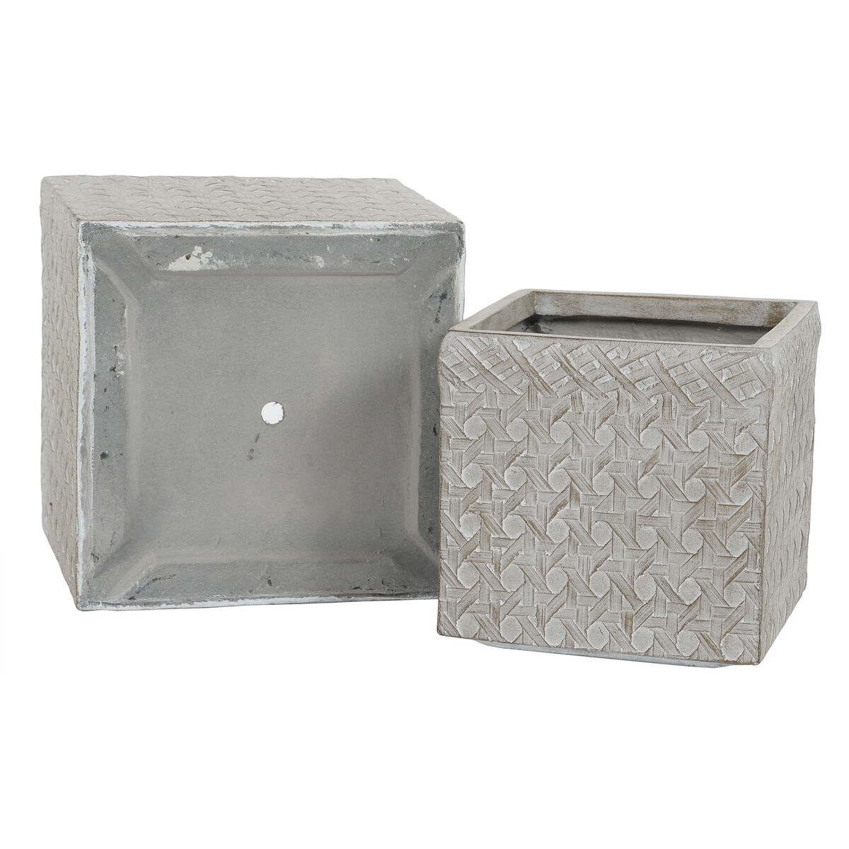 Kit de toux Home ESPRIT Beige Fibre de verre magnésium 44,5 x 44,5 x 42,5 cm (4 pièces)-3