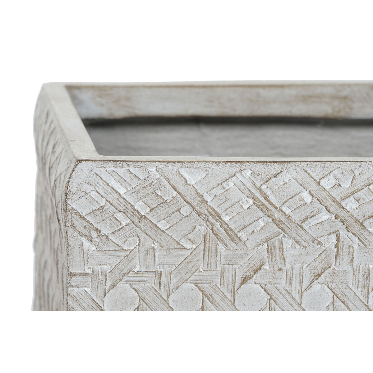 Kit de toux Home ESPRIT Beige Fibre de verre magnésium 44,5 x 44,5 x 42,5 cm (4 pièces)-4