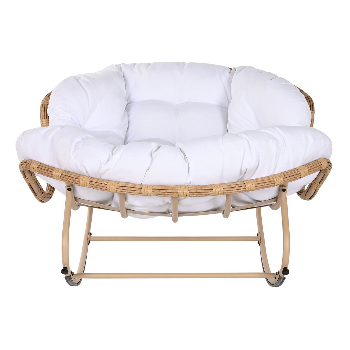 Кресло-качалка Home ESPRIT Белый Коричневый Сталь 108 x 108 x 80 cm-5