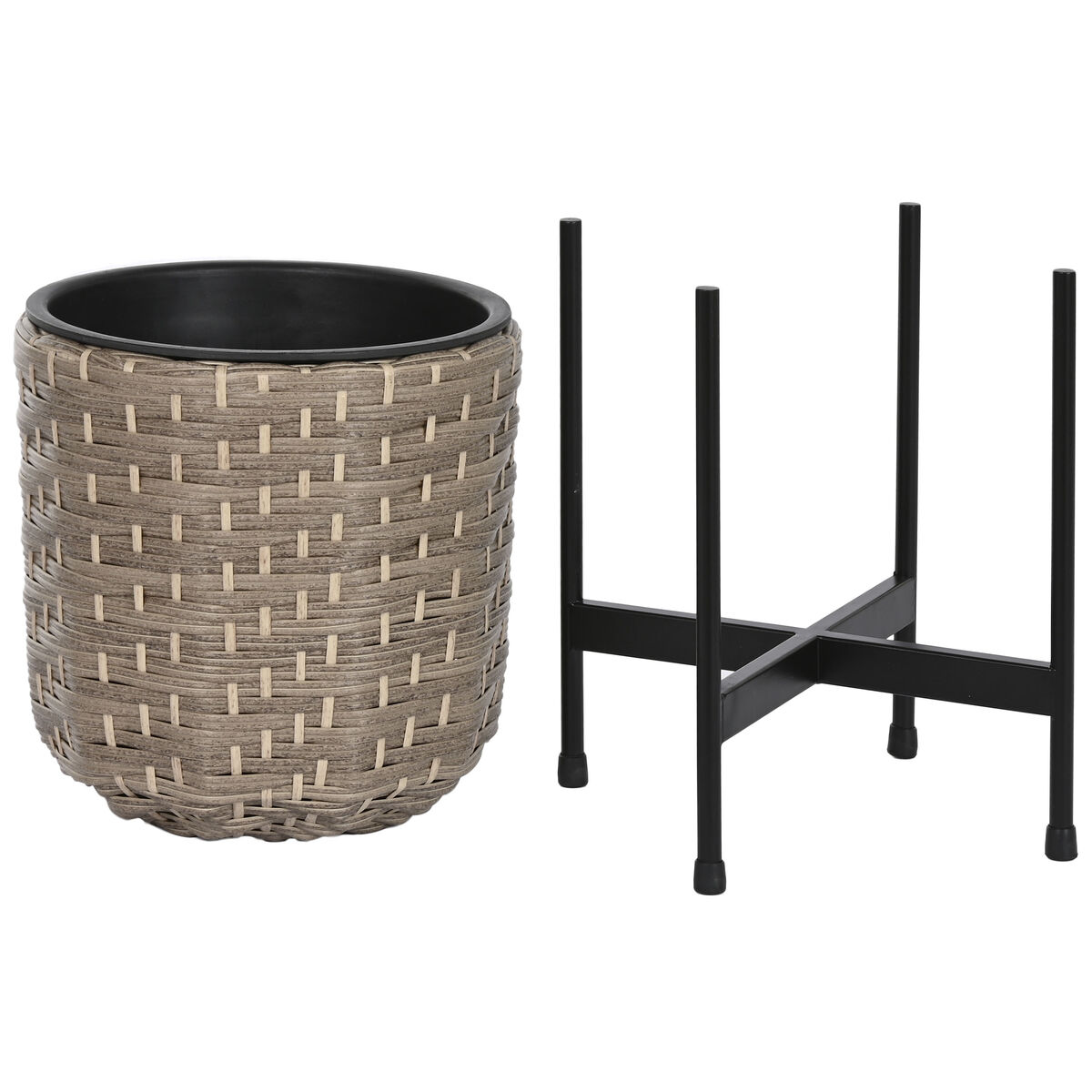 Home ESPRIT Metal Polypropylene Rattan Set 39 x 39 x 49 cm-3