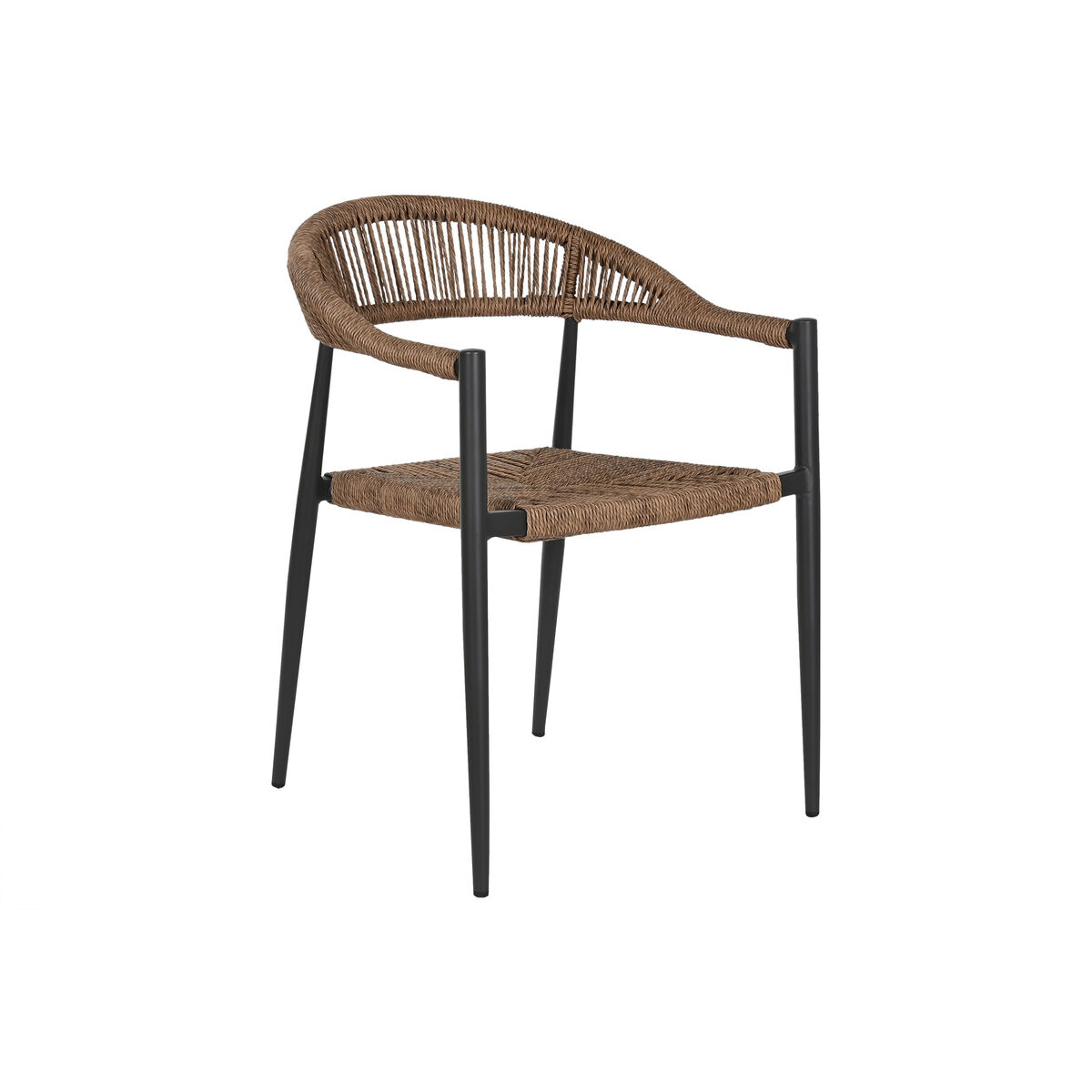 Dışkı Ev ESPRIT Kahverengi Siyah Alüminyum Rattan 56 x 60 x 78 cm