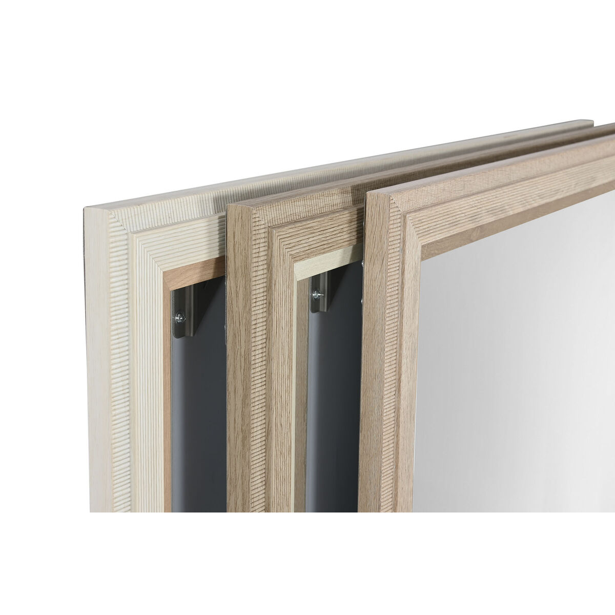 Қабырға айнасы Home ESPRIT Ақ қоңыр сарғыш Сұр шыны полистирол 67 x 2 x 156 см (4 дана)-2