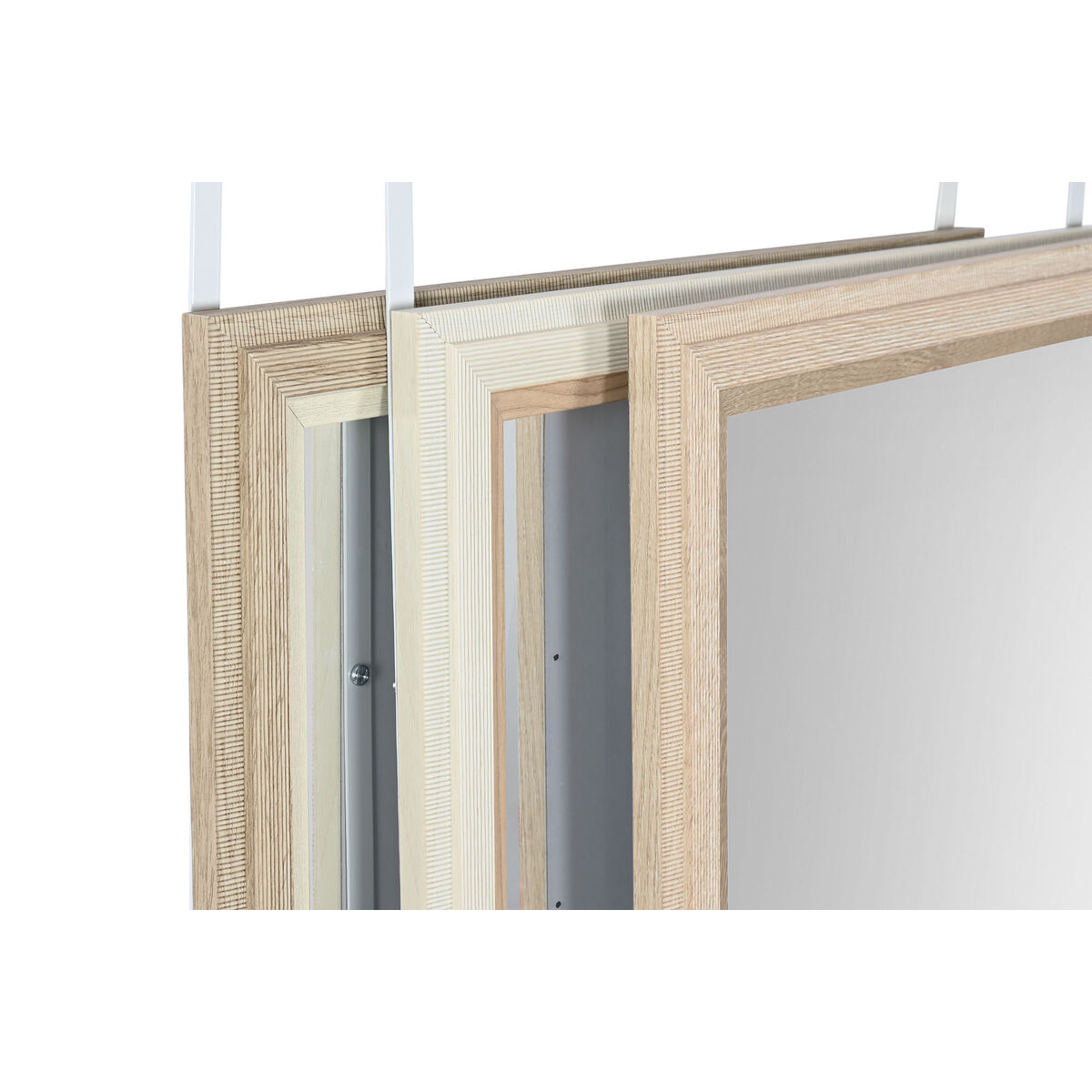 Қабырға айнасы Home ESPRIT Ақ қоңыр сарғыш Сұр шыны полистирол 35 x 2 x 132 см (4 дана)-3