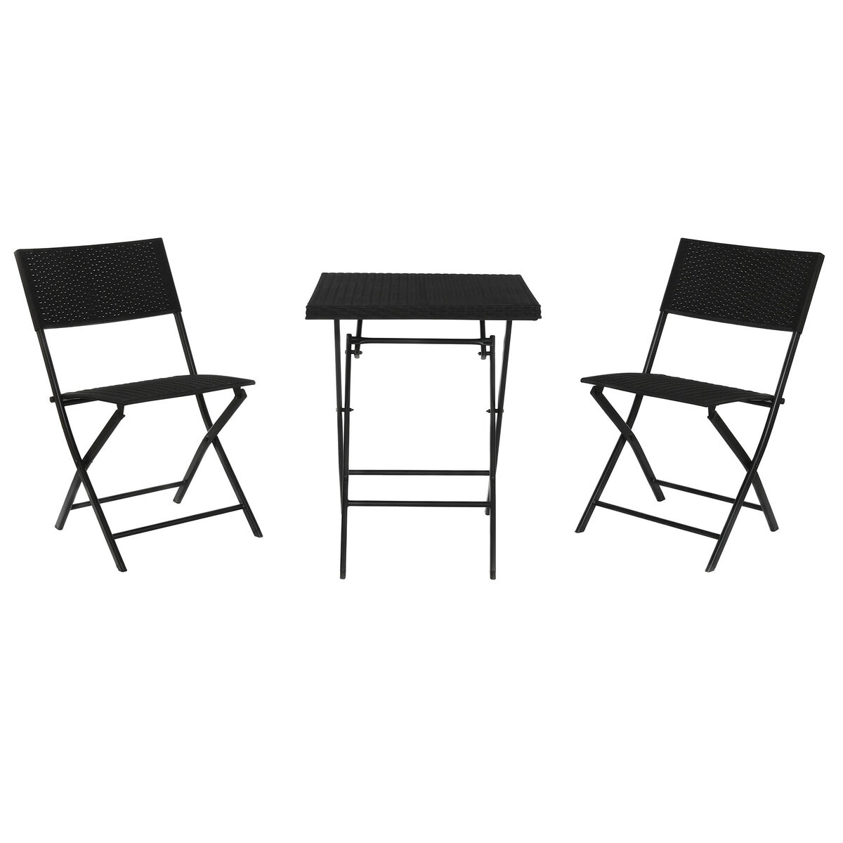 Table and 2 Chairs Home ESPRIT Black Steel Synthetic Rattan 58 x 58 x 71.5 cm-6