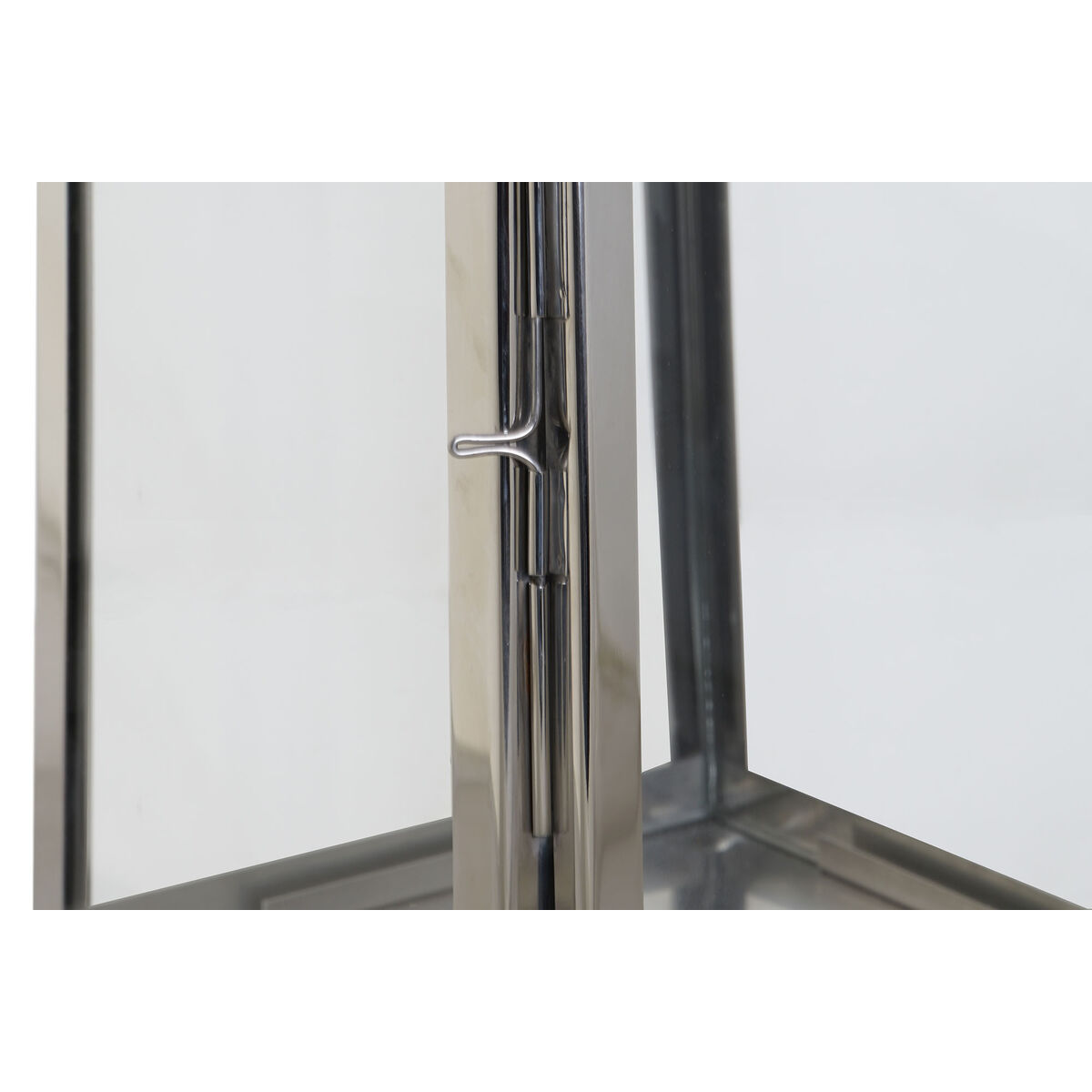 Фонарь DKD Home Decor Коричневый Серебристый Кожа Стеклянный Сталь хром 20 x 20 x 40 cm-3