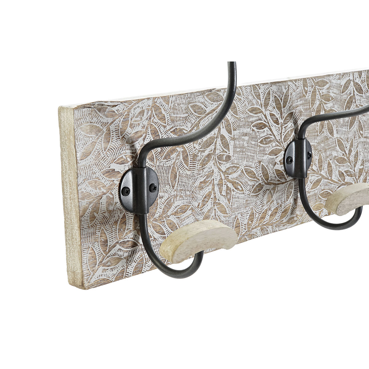 Настенная вешалка Home ESPRIT Белый Железо Древесина манго 76 x 14 x 21 cm-2