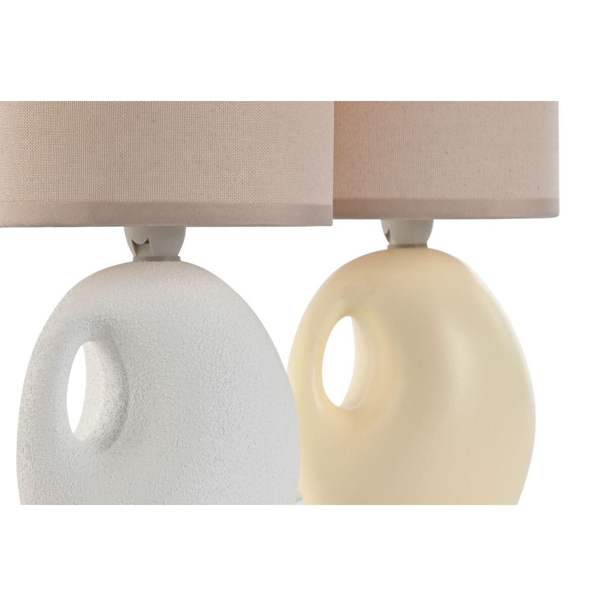 Table lamp Home ESPRIT White Cream Dolomite 220 W 40 V 14 x 14 x 30 cm (2 pieces) (12 pieces)-2