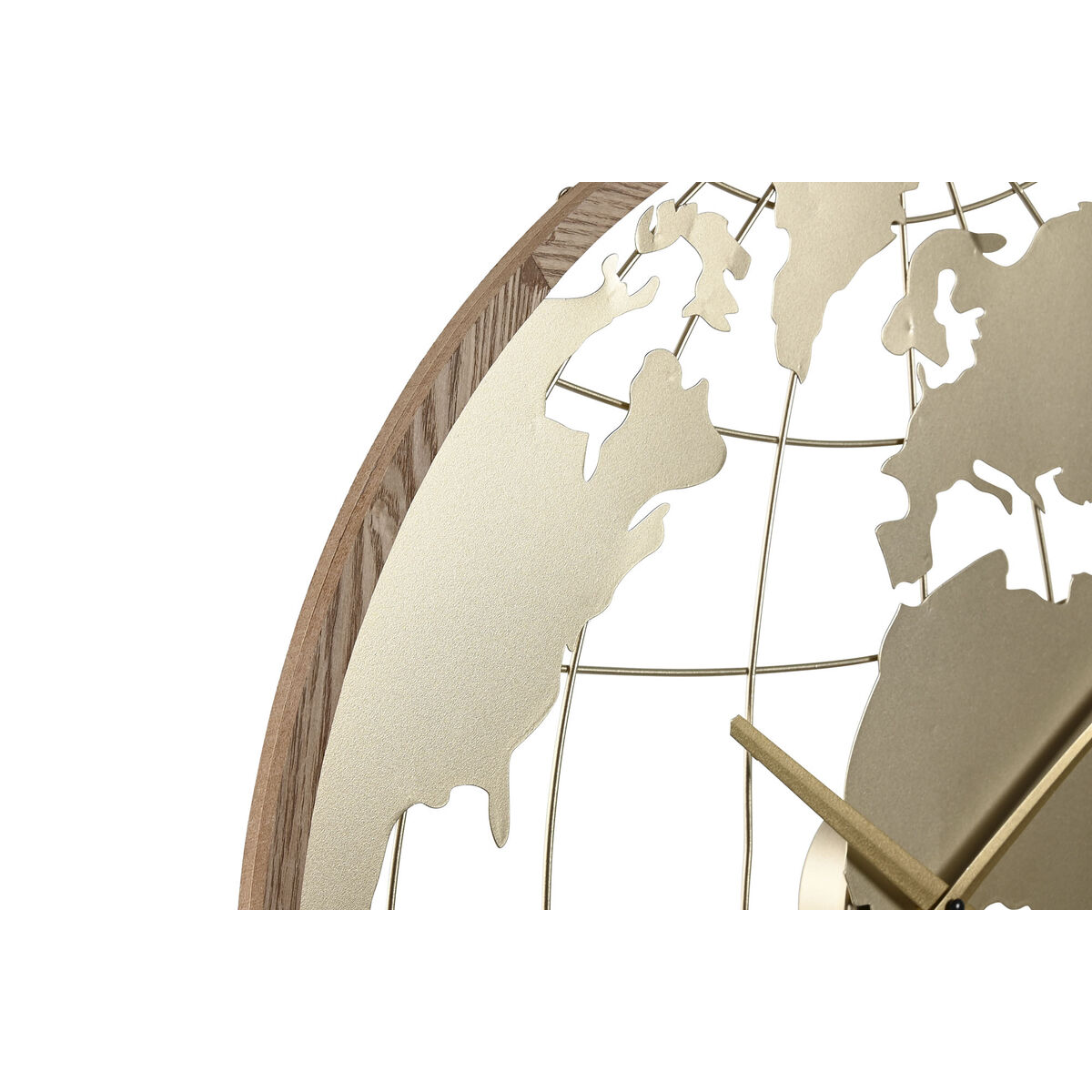 Wall Clock Home ESPRIT Black Wooden Metal World Map Vintage 60 x 4.5 x 60 cm-2