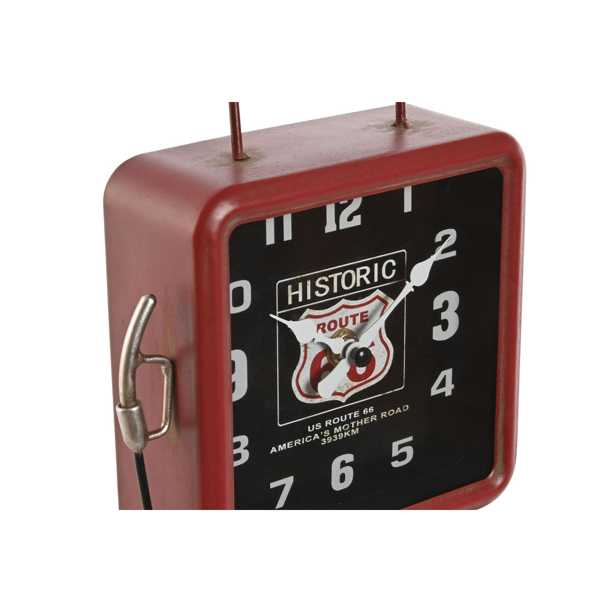 Table Clock Home ESPRIT Red Metal gasolinera 18 x 10 x 34 cm-2