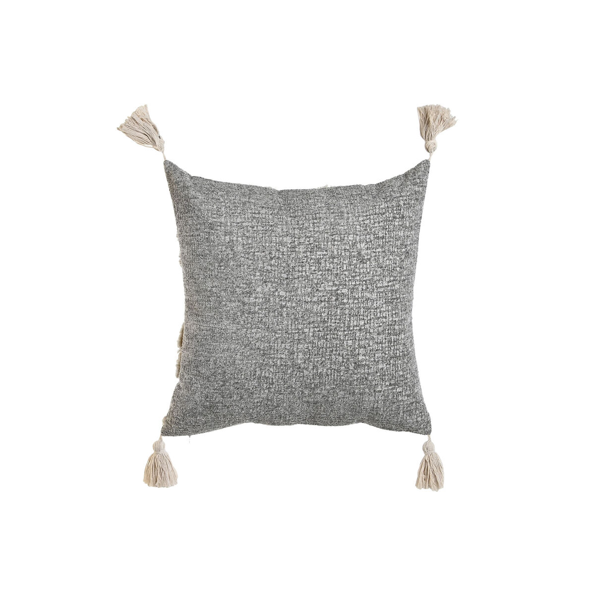 Home ESPRIT כרית לבנה אפור מברשות בוהו 45 x 15 x 45 ס 